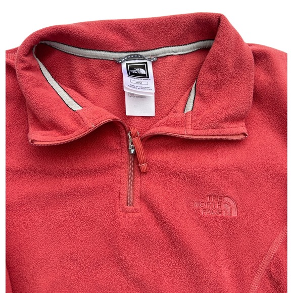The North Face Tops - North Face Womens Quarter Zip Pullover Pink Fleece Top Long Sleeve Size-M